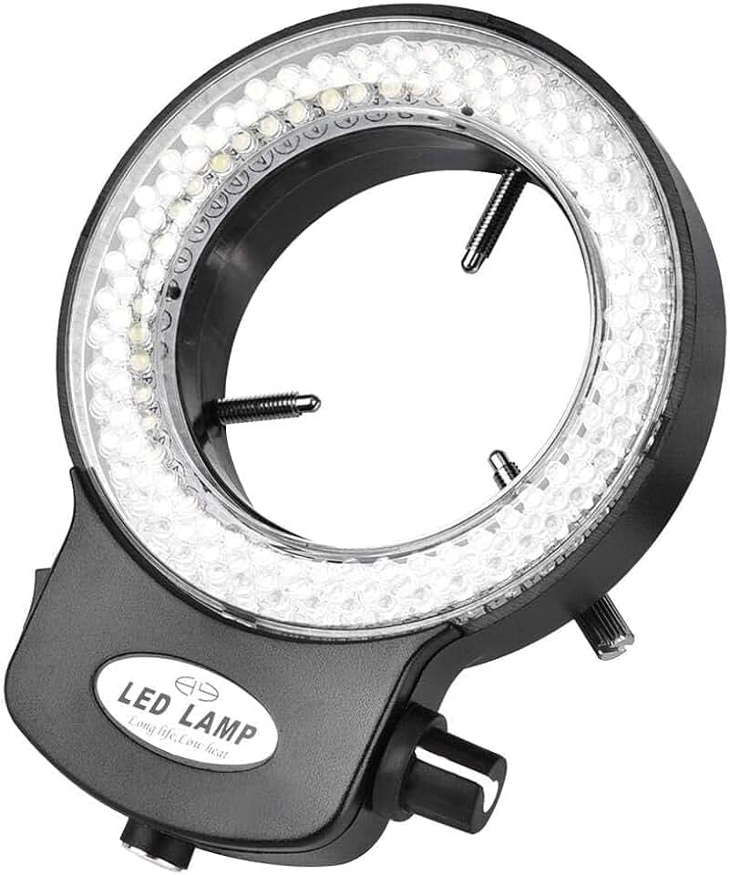 Dpofirs Mikroskop LED Licht, 144 LED Perlen Ringlampe, Schwarz