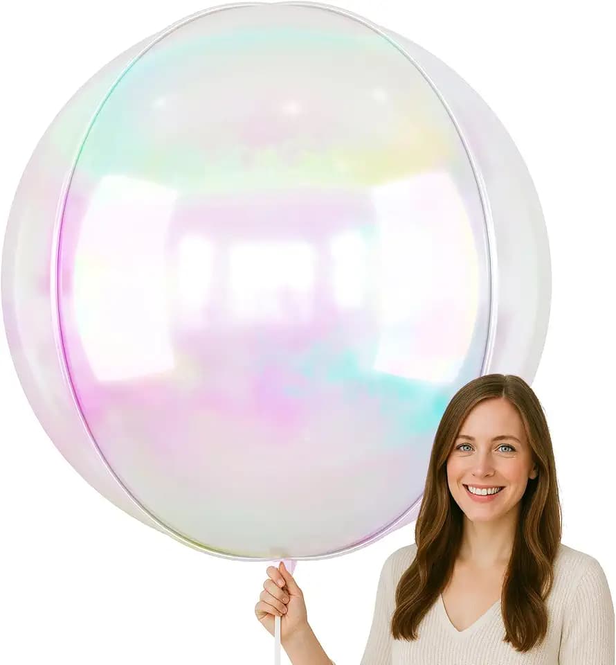 50 Inch Iridescent Round Foil Balloons 3pcs Large Balloons Mermaid Decor