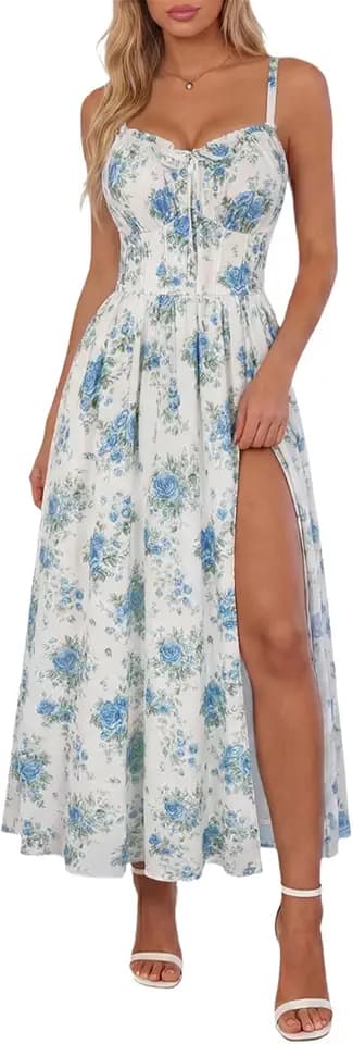 Scarlet Darkness Wedding Guest Dresses for Women Floral Corset Sundress