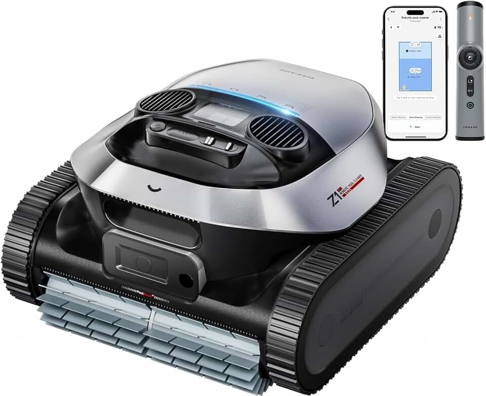 DREAME Z1 PRO Robotic Pool Cleaner, 8000 GPH Strong Suction, 180-300 Mins Runtime, Smart Navigation Mapping, Automatic Cleaning for Wall, Waterline, Inground and Above Ground Pools