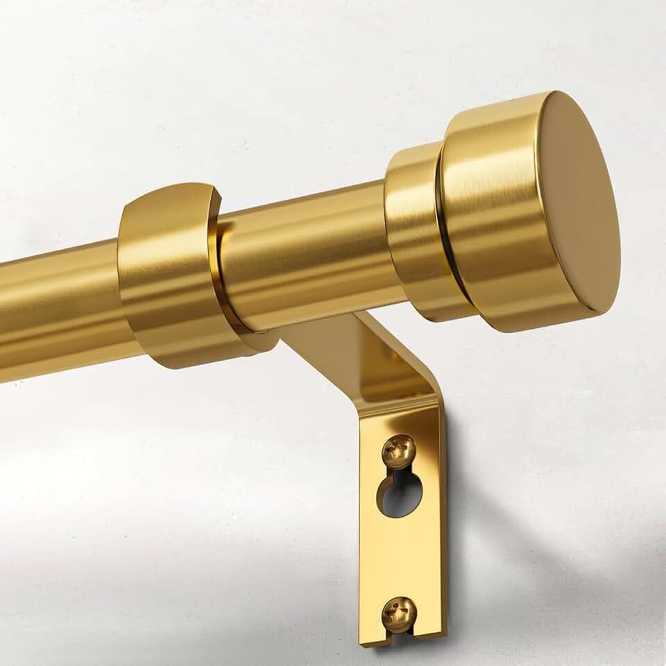 Gardinenstange Gold 80-218cm Metall Ausziehbar Modernes Design