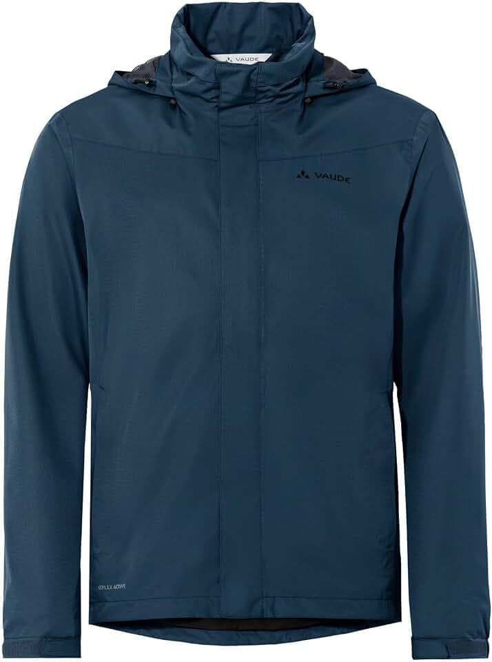 VAUDE Escape Bike Light Regenjacke Herren – Fahrradjacke wasserdicht atmungsaktiv winddicht, 2-Lagen mit verstaubarer Kapuze