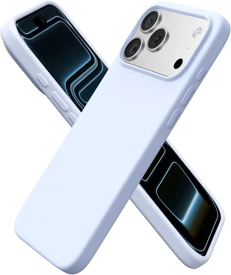 ORNARTO for iPhone 17 Pro Max Case, Liquid Silicone, Baby Blue