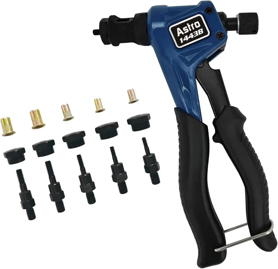 Astro Pneumatic Tool 1443B Professional Hand Rivet Nut Kit SAE & Metric with Rivet Nuts, Alloy Steel