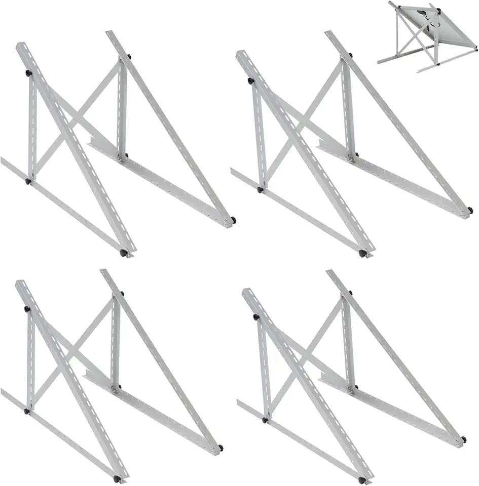 45 Inch 4 Sets Solar Panel Mounting Brackets Kit 0-90 Adjustable Solar Panel Tilt Mount Brackets for 100-400W Panels Windproof for Roof,RV,Ground, Boat and Off-Grid (4Sets Upgrade)