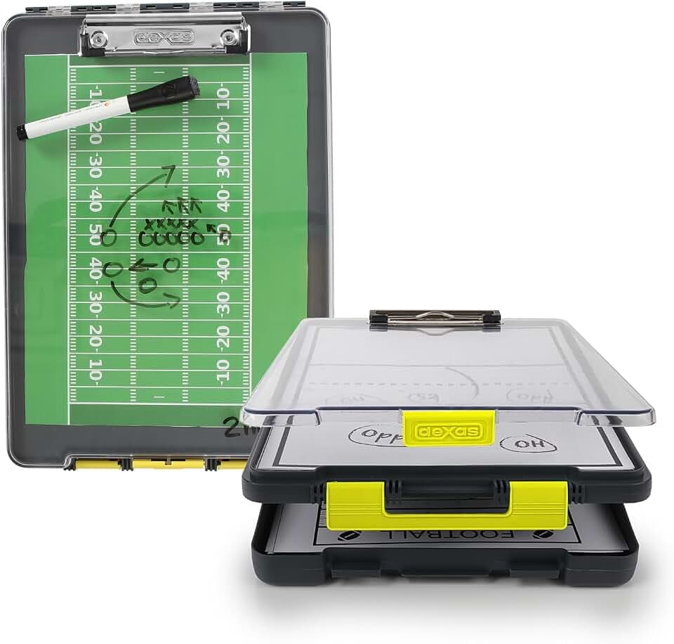 Dexas Clearview Clipcase Clipboard, 13.75 x 9.5 in, Gray/Yellow. See Papers Clearly Outdoors, Stay Organized and Dry. Ideal for Coaching, Teaching, homeschooling, Art, Trades, and Medical pros.
