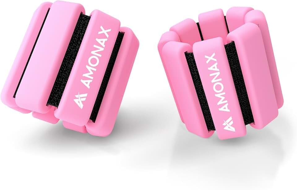 Amonax Gewichtsmanschetten Ankle Weights Set, Fitness Gewichte Für Beine Und Arme, 2x0,5kg Gewichte Handgelenk Für Frauen Männer, Pilates Gewichte Leg Weights