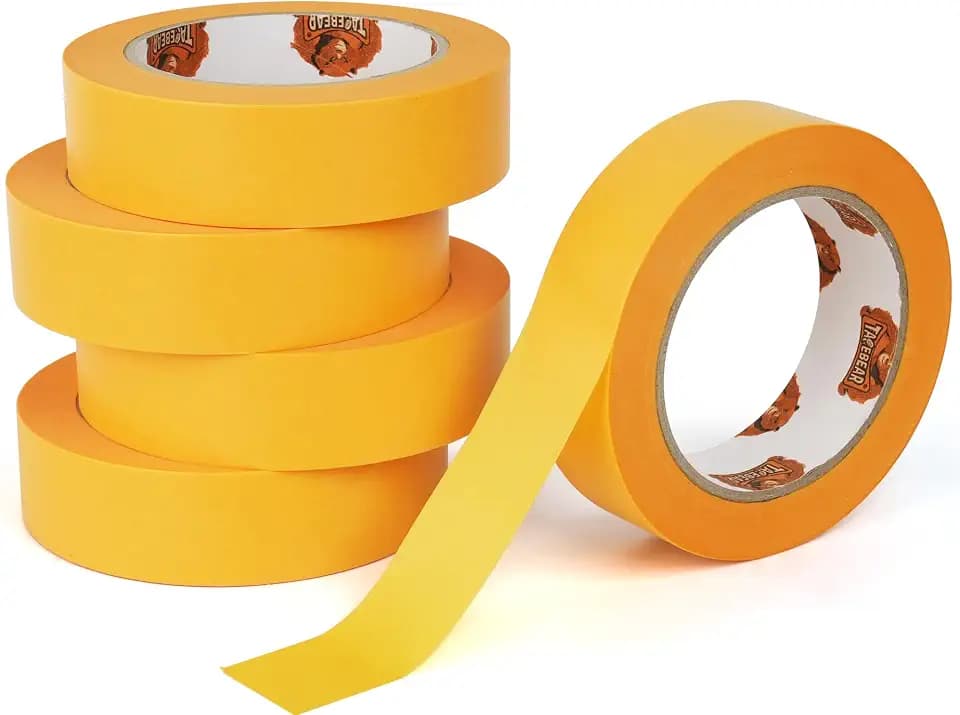 TAPEBEAR Goldband Klebeband Profi Malerkrepp 30mm x 50m, 5x Malerband Maler