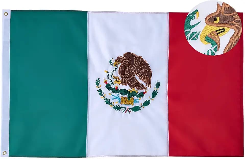 ROTERDON Mexican flag 4x6 FT Outdoor - Heavy Duty 210D Oxford Polyester