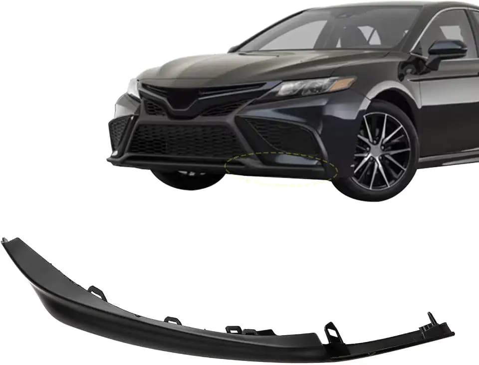 SecosAutoparts Left Driver Side Front Bumper Lower Molding Trim Cover 5312406260 TO1046115 Fit for Toyota Camry XSE SE 2021 2022 2023 Front Bumper Bottom Bezel Trim Cover Matte Black