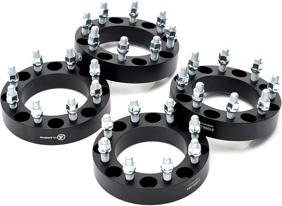 4X Black 8x6.5 to 8x170 Wheel Adapters 1.5 Inch with M14x1.5 Studs