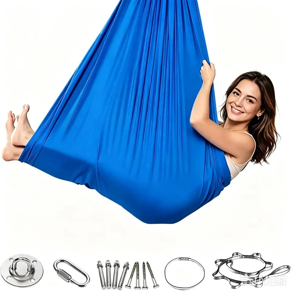 Aerial Yoga Hängematte Indoor&Outdoor Ultraleicht, 200kg Tragkraft Yoga-Schaukel Hammock (280x150cm), Schaukel-Hängematte für Garten, Indoor, Balkon,Terrasse