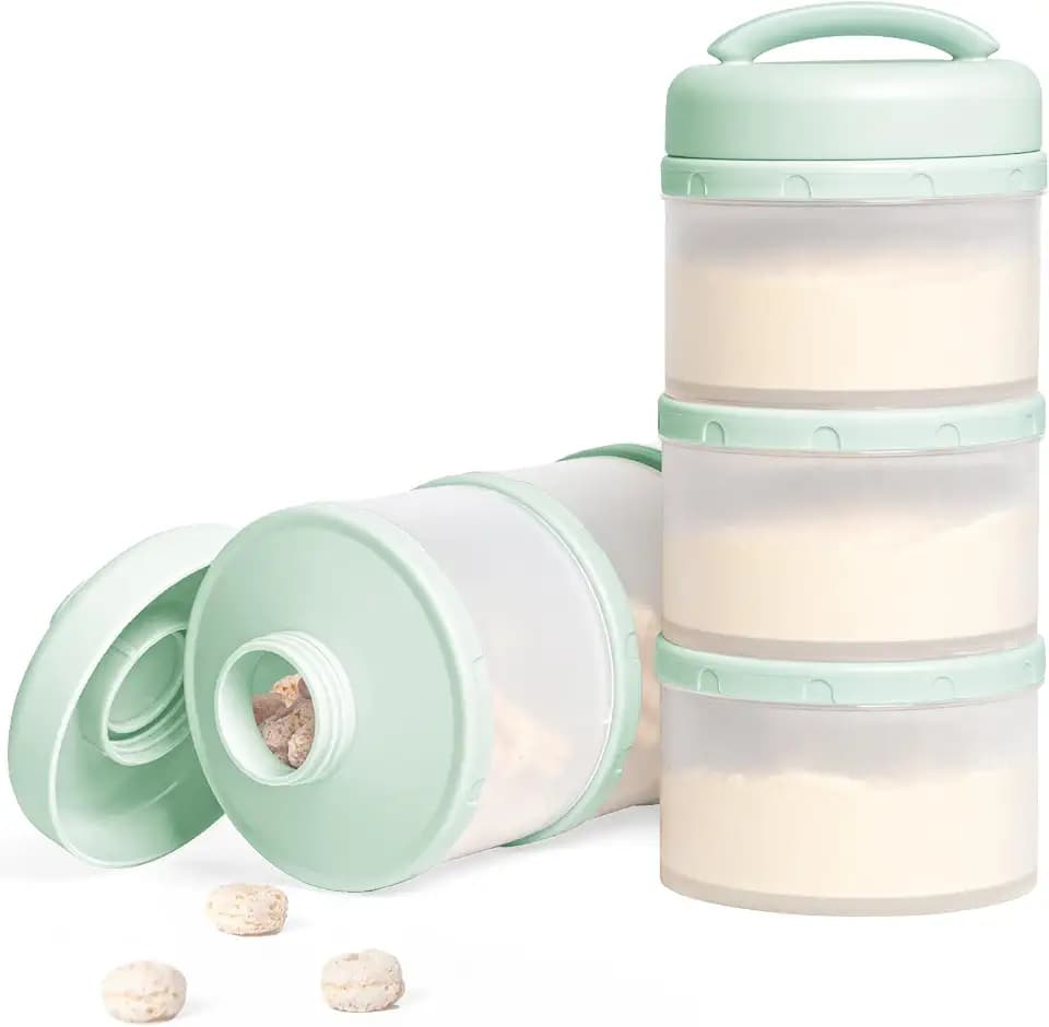 Termichy Milchpulver Portionierer Baby Stapelbar Milchpulver Aufbewahrungsbox 2 Stück (Hellgrün)