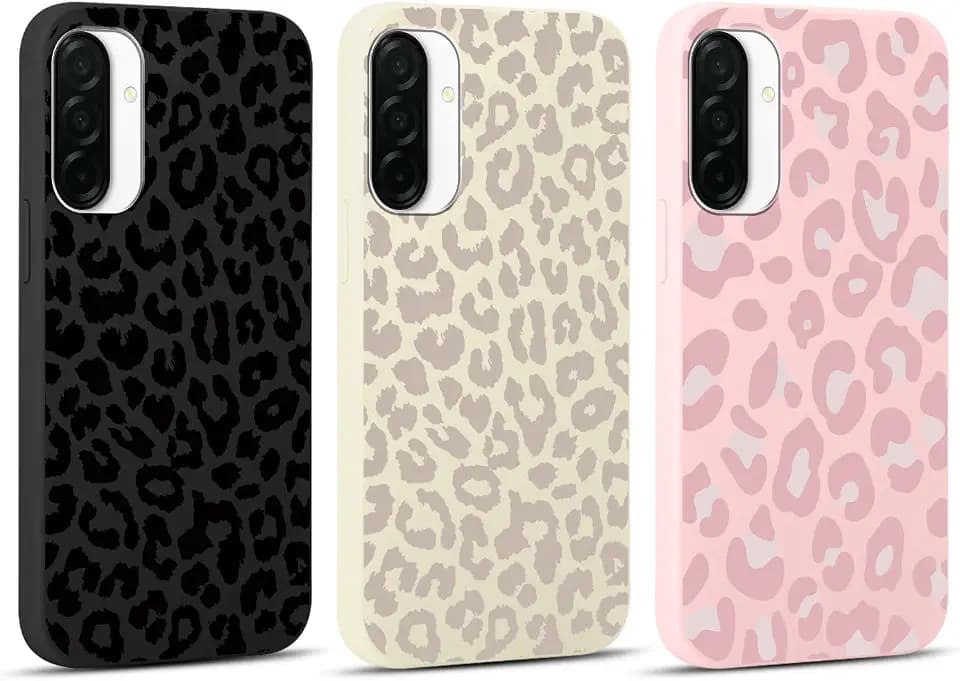 Yoedge 3 Stück Handyhülle für Samsung Galaxy A56 Hülle 6,7", Leopard Muster Design Frauen Mädchen Aesthetic Handyhülle Dünn Weich Schlanke Silikon TPU Flexible Stoßfest Schutzhülle für Samsung A56