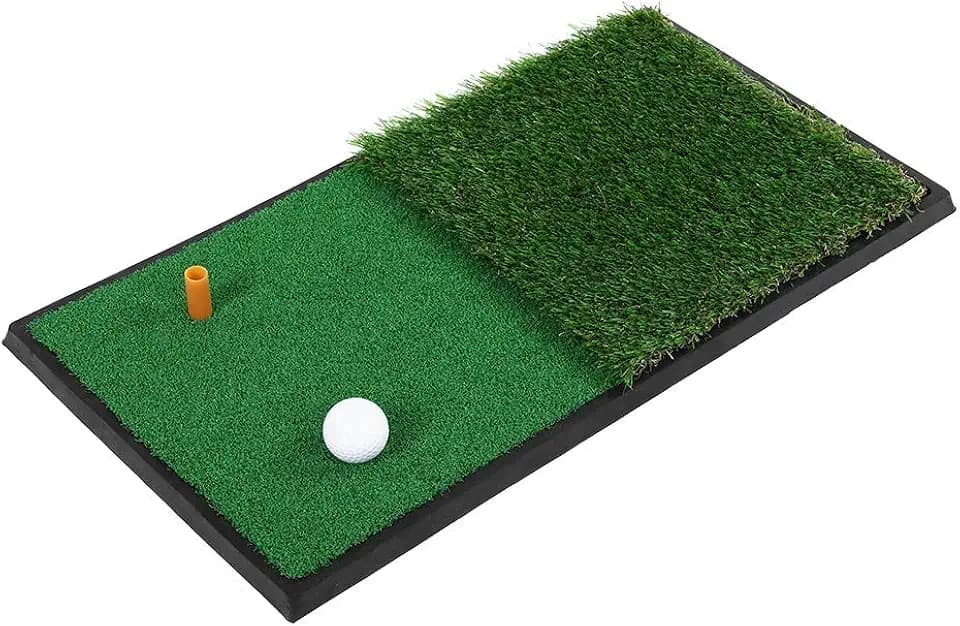 Ejoyous Übungsmatte Trainingsmatte, Golfmatte Abschlagmatte Schlagmatten Grasmatte mit 2 Arten Rasen Matte, für Trainieren des Golfschwung Garten Garage Indoor Outdoor