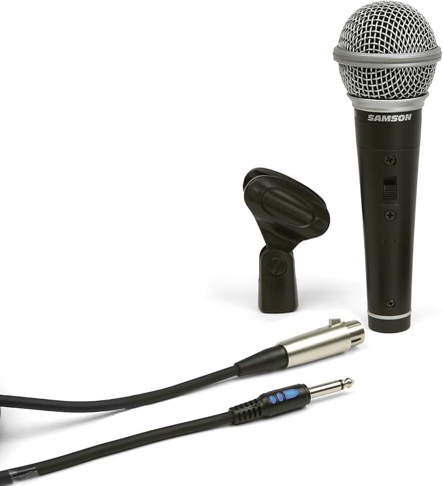Samson R 21 S Mikrofon inklusive 5m Kabel und Clip, Schwarz