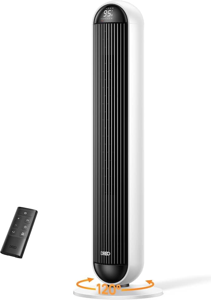DREO 42" Space Heater Large Room, 25dB Heater and Fan Combo with Remote