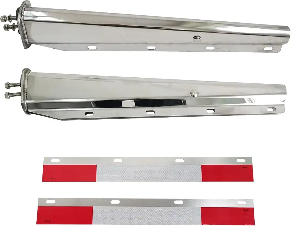 Stainless Steel Straight Mudflap Hanger 1-1/8" Bolt Spacing for Semi Truck
