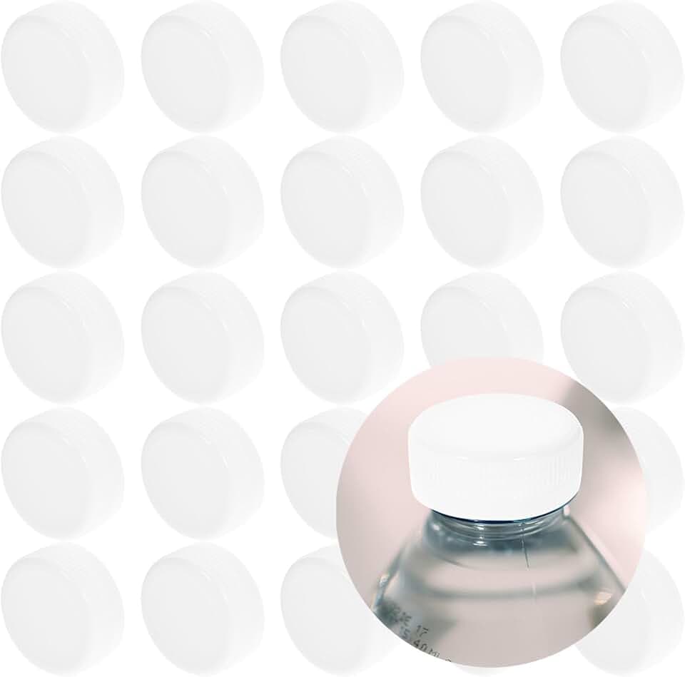 STOBAZA 100pack White Plastic Bottle Caps 1.53in Reusable Water Bottle Lids for Diy Crafts Cap Display Children S Intelligence Development Replacement Caps for Juice Milk Bottles
