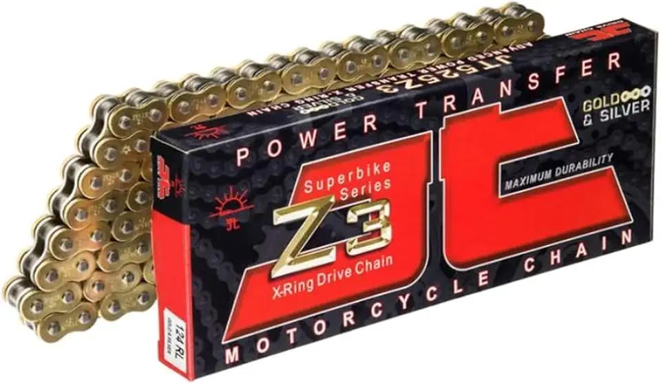 JT Chain JTC520Z3GS120RL (520 Series) Gold 120 Link Super Heavy Duty X-Ring Chain with Connecting Link