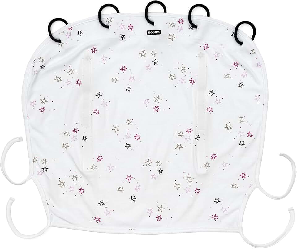 Dooky Universal Sonnenschutz, Wetterschutz für Babyschale, Kinderwagen,Buggy(UV-Schutz LSF40+, TÜV getestet, universelle Passform, stylisher Windschutz, Baby Erstausstattung),Twinkle Stars,DOOKY126620
