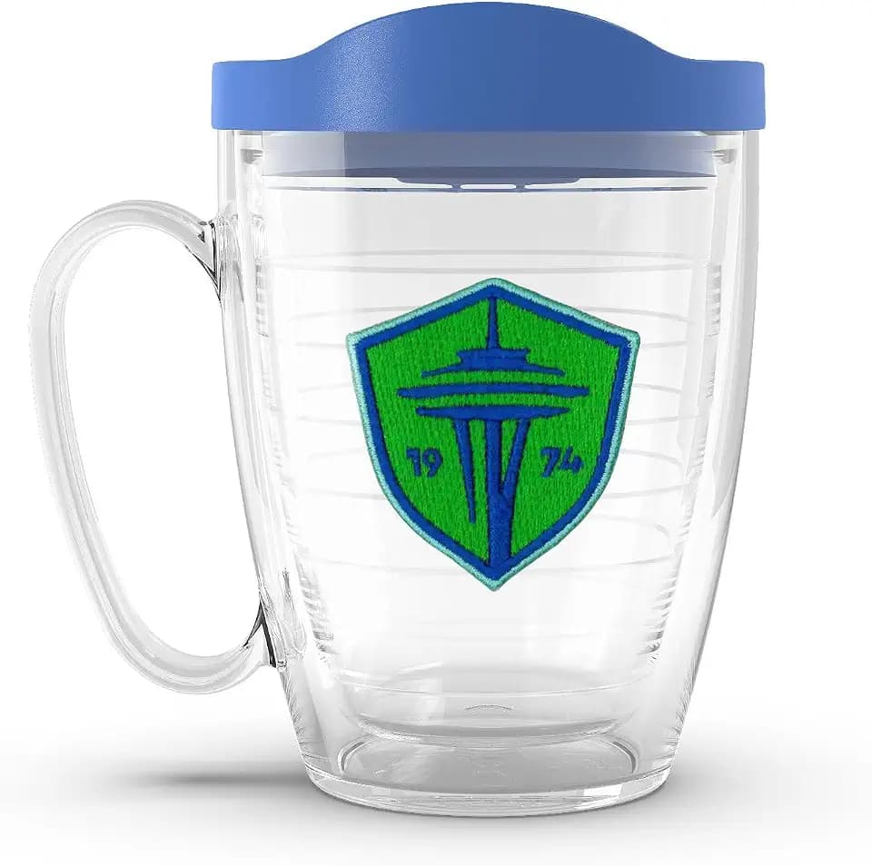 Tervis MLS Seattle Sounders FC - Primary Logo Made in USA Double Walled Insulated Tumbler Travel Cup Keeps Drinks Cold & Hot, 16oz Mug with Handle, Classic