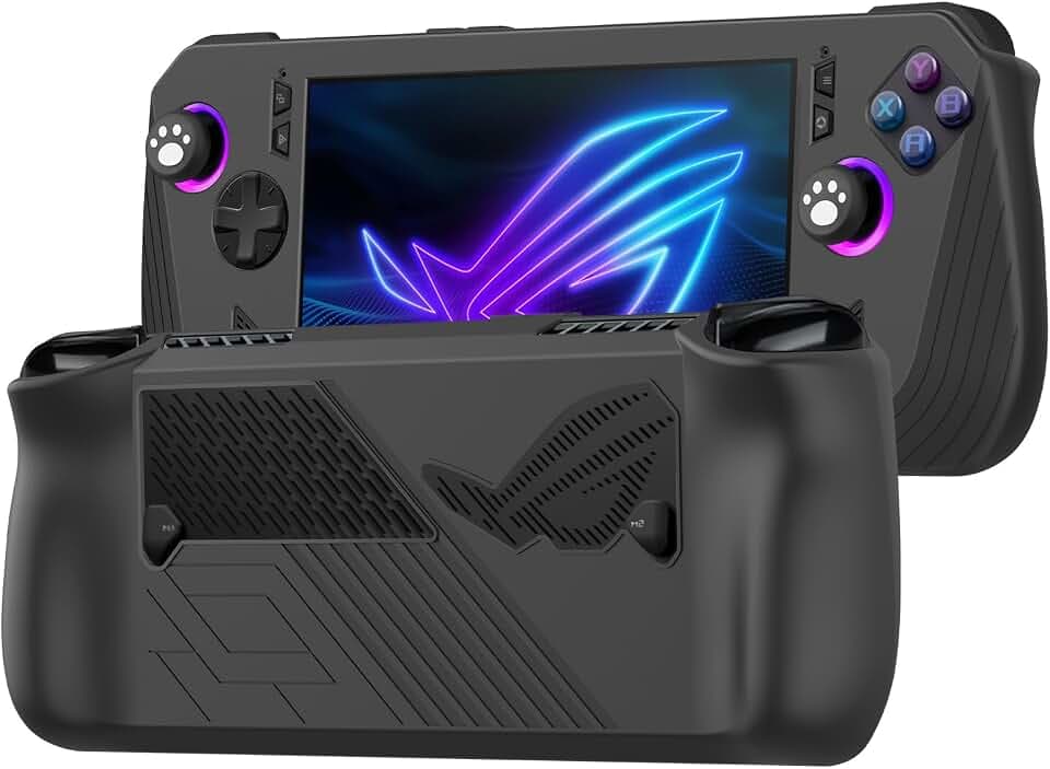 GIOPUEY Hülle für ASUS ROG Ally X 2024, Silikon-Material Weich Ultradünn Case, Slim Fit Wärmeableitung Handyhülle [Abriebfest] [rutschfest] - Black