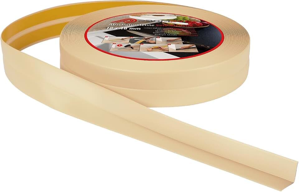 ProfiPVC Weichsockelleiste selbstklebend aus PVC 18x18mm 20m Cremefarbe