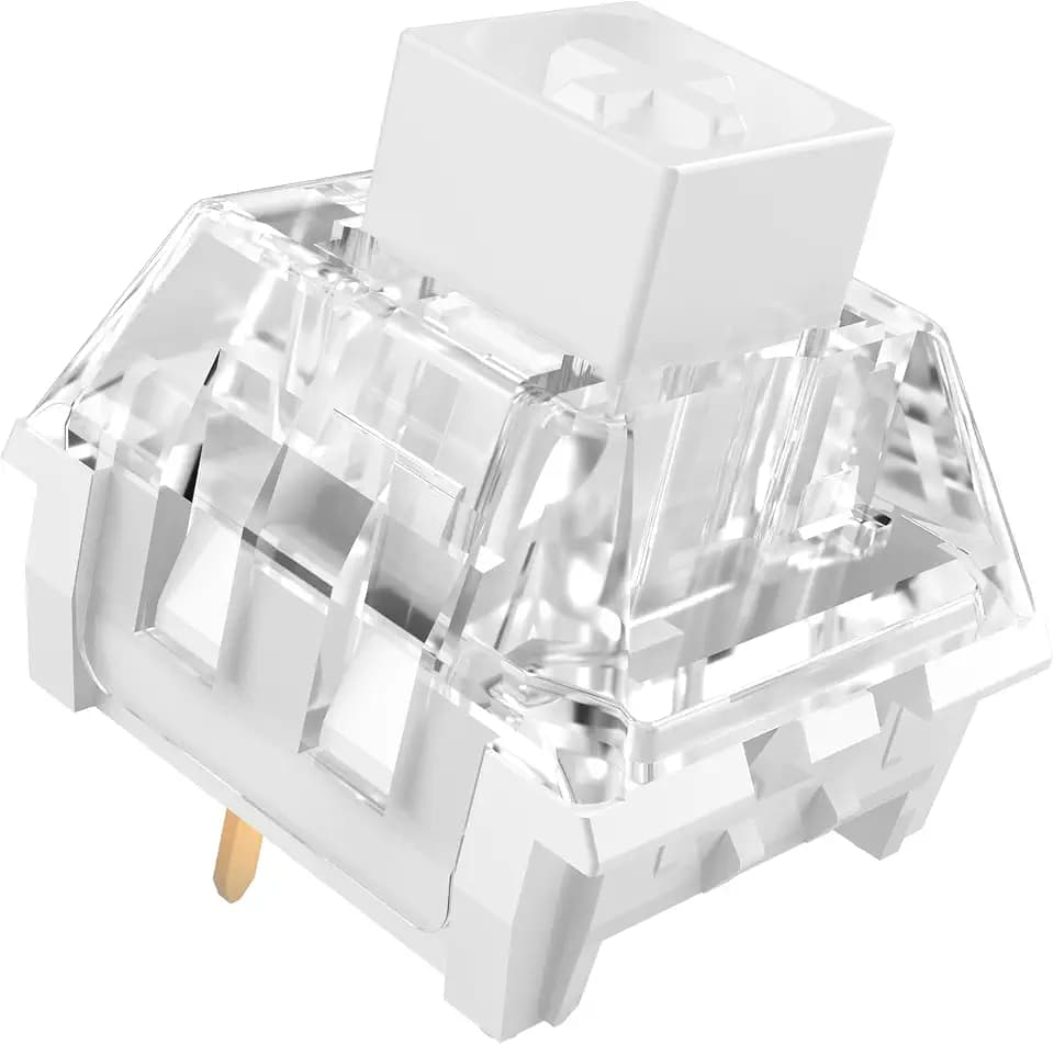 Zjmehty Kailh Box White Mechanical Keyboard Switches,3-Pin 45gf Clicky/Speed Typing/Gaming/Waterproof Switches(90Pcs,Kailh Box White)