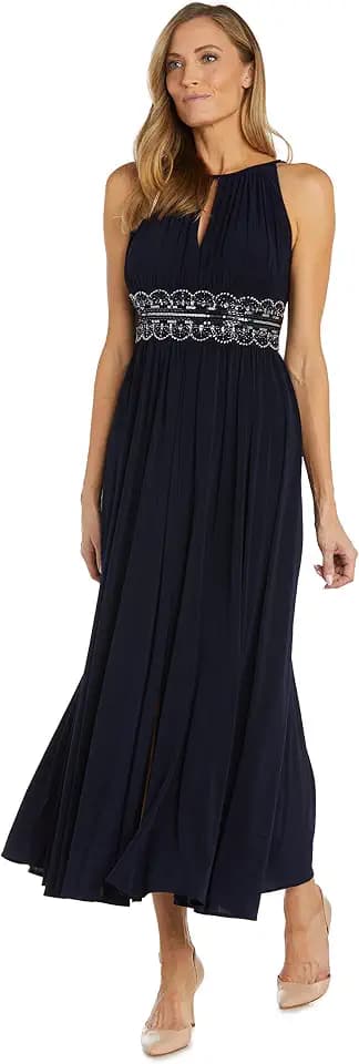R&M Richards Women's Beaded Waist Gown