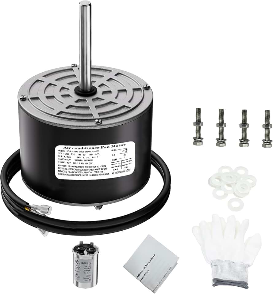 K55HXKYG-9835 1/6 HP 825 RPM Condenser Fan Motor Compatible Replacement for US Motors K55HXDRL-0014 51-100999-03 51-102008-02