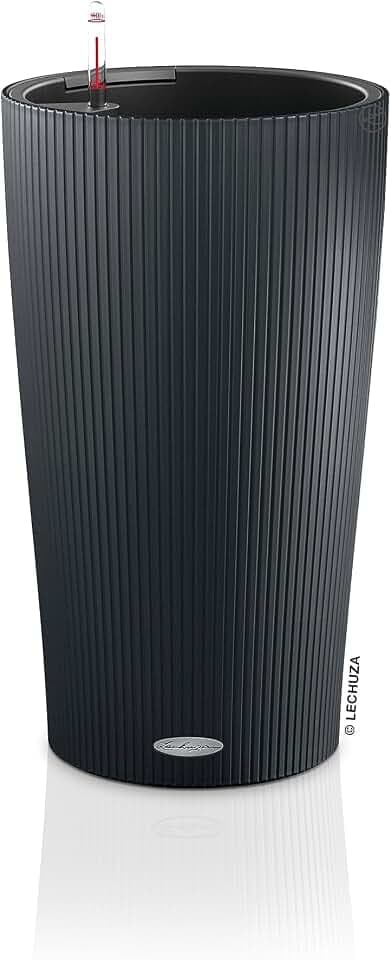 Lechuza-Pflanzsäule mit Bewässerungssystem CILINDRO Color 23 schiefergrau