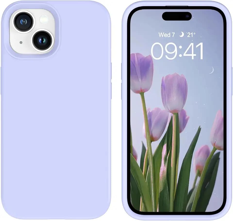 BENTOBEN for iPhone 15 Case, Liquid Silicone Anti-Slip Microfiber Lining 15 Phone Case, Slim Soft Gel Rubber Anti-Scratch Shockproof Cover for iPhone 15 6.1" 2023,Purple