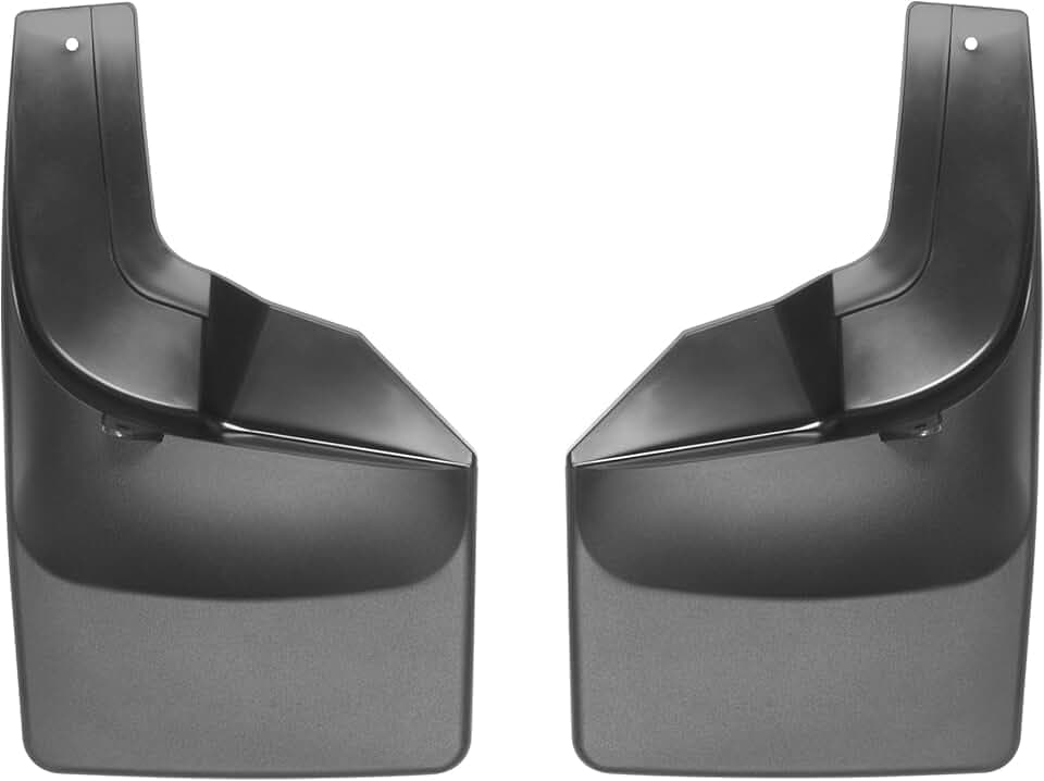 WeatherTech Custom No Drill Splash Guard MudFlaps for Ford Super Duty, Rear Pair (120066), Black