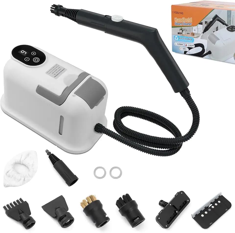 Steam Cleaner,15s Heat-Up,1.8L Tank,Portable Handheld Steamers for Cleaning with 10PCS Accessories,Steam Cleaner for Home,Car,Dirt,Grease,Grout,Tile,Couch,grout,windows,bathrooms,kitchens
