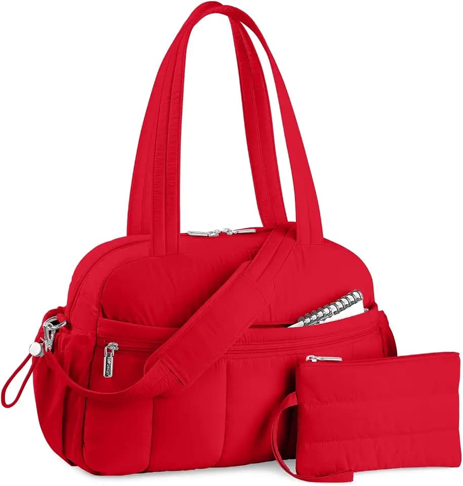 TOPDesign Travel Duffel Bag, Puffy Carry On Overnight, Gym Bag w/Wet Pocket
