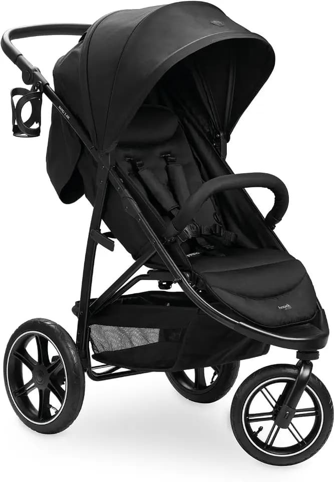 Hauck Buggy Rapid 3 Air (bis 25 kg) - mit Luftreifen, Liegefunktion und XL Verdeck - Black