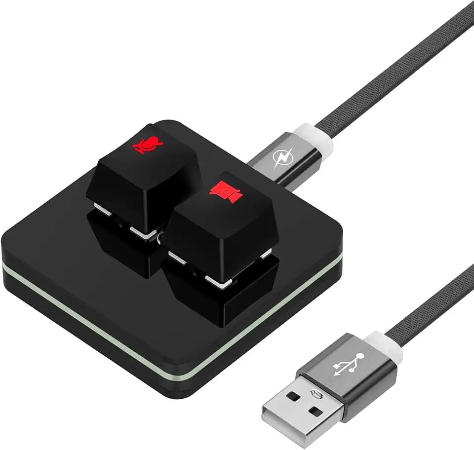 Geekria RGB Meeting-Mute-Controller, kompatibel mit Windows (Google Meet App), Mikrofon stumm/anschalten, Video Start/Stopp, Tasten wie mechanische Tastatur, für Online-Klasse, Konferenz (Schwarz)