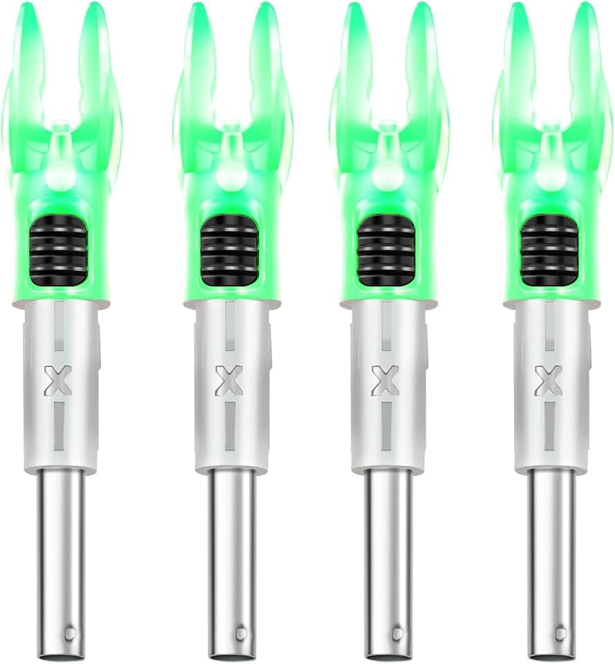 DEEPOWER X Lighted Nocks for Arrows .204”/.233”/.244”/.246” with ON/Off Switch with H, S, GT Bushings