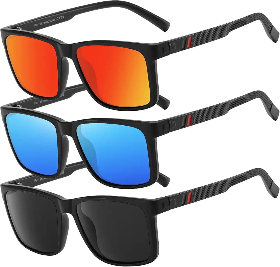 Sonnenbrille Herren Damen Polarisierte Leichte TR90 Rahmen UV400 Schutz
