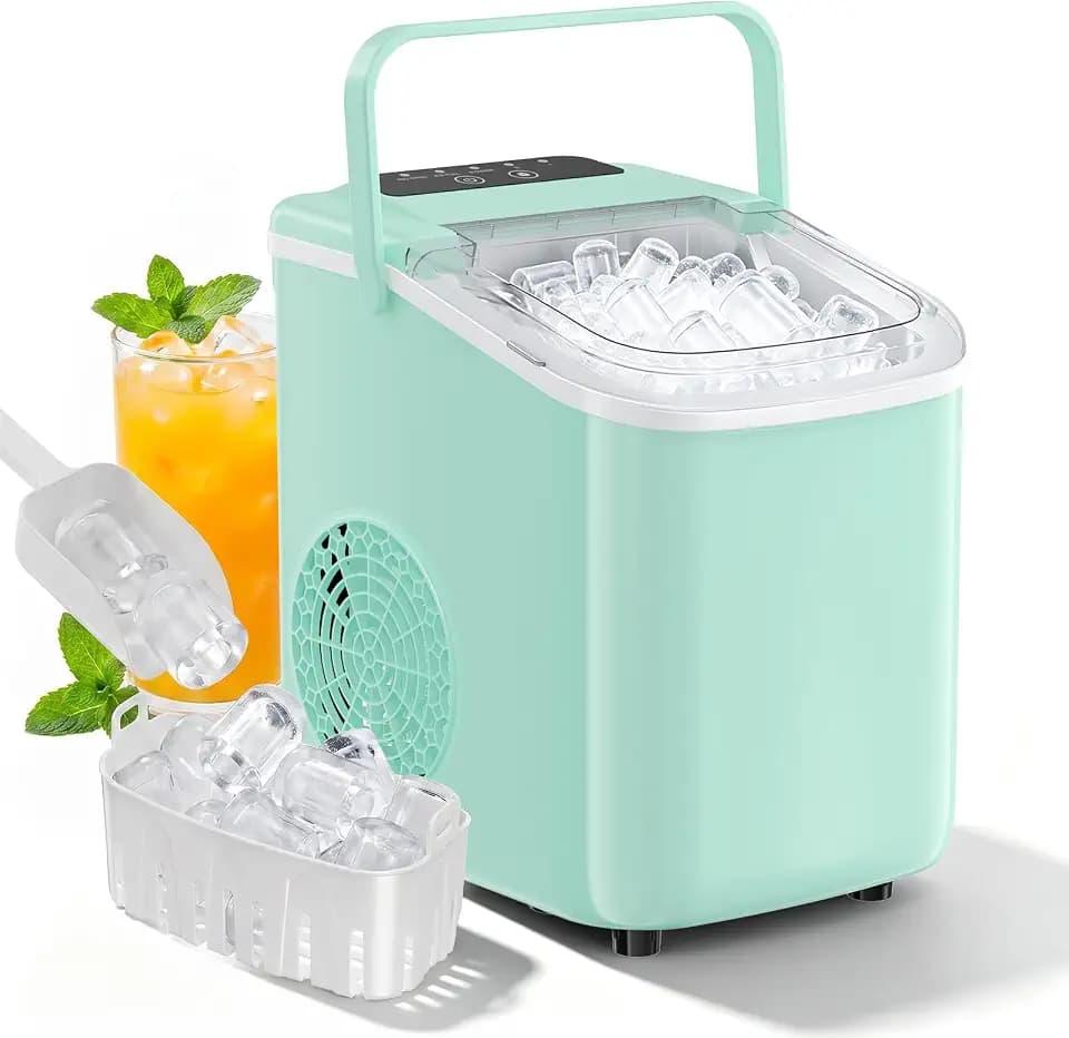 Countertop Ice Maker, Portable Ice Machine with Carry Handle