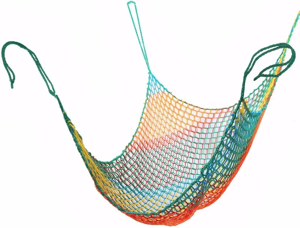 Climbing Cargo Net for Kids - Double Layers Heavy Duty Playground Safety Net, Outdoor Climbing Net for Treehouse Accessories, Backyard, Jungle Obstacle Training & Adventure(3.2x9.8ft),Multicolor