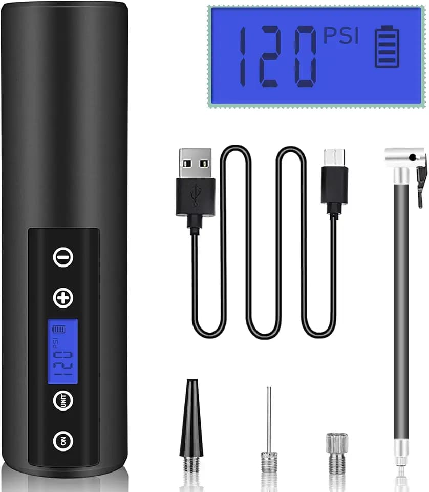 Cordless Tire Inflator with Smart Digital Pressure Gauge - Inflates Car, Motorcycle, and Bicycle Tires - Portable and Powerful Air Pump