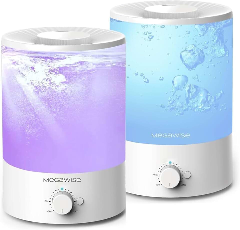 MEGAWISE Luftbefeuchter 3,5 L, 2er-Pack für Schlafzimmer, Top-Fill