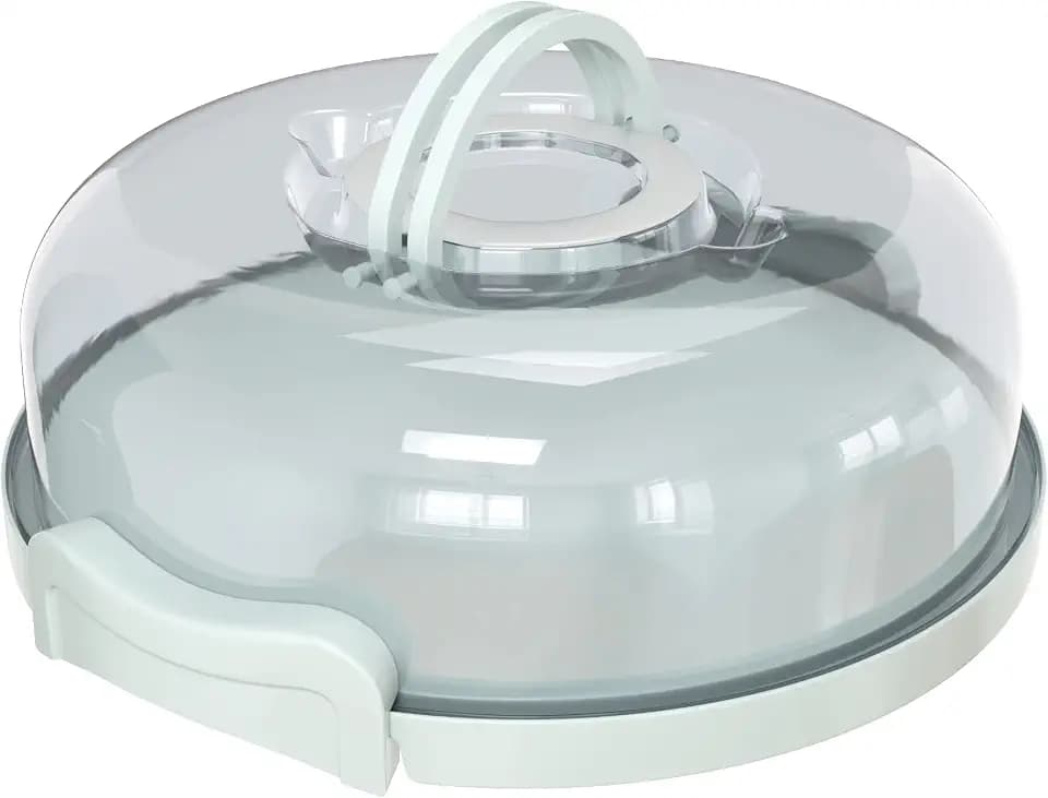 Top Shelf Elements Pie, Cheesecake Carrier for up to 11 in x 3 in cake. Two Sided Fashionable Stand Doubles as Five Section Serving Tray Perfect Taker Caddie for Travel