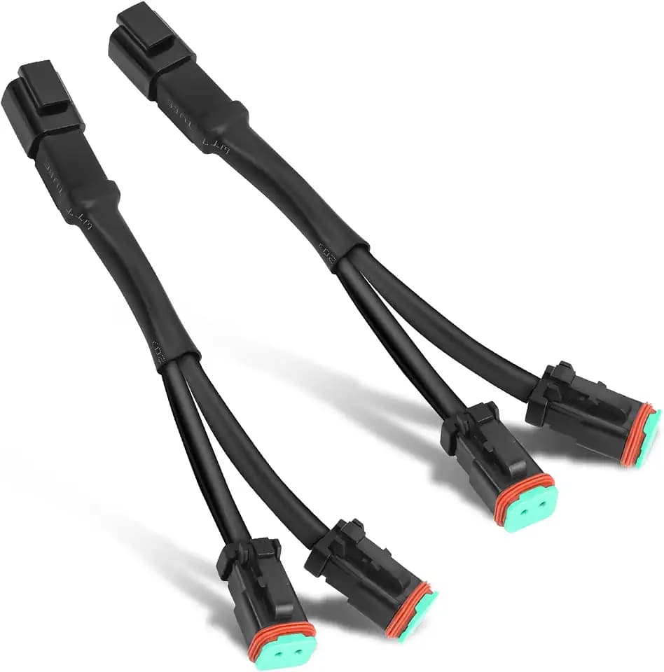 Nirider Universal Wiring Harness Splitters Deutsch DT DTP Adapters Extension Kit Connectors for LED Pod Lights, Cubes, Work, Fog, Offroad Light Bars 2PCS