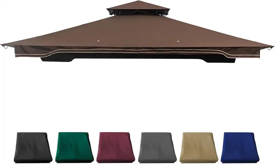 Canopy Replacement Cover for Ocean State 10x12 FT Regency II Gazebo,Brown