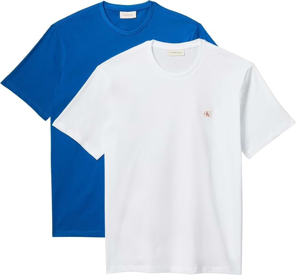 Calvin Klein Herren Ss Badge Tee 2pk Lv04rd248g Tees (2er Pack)
