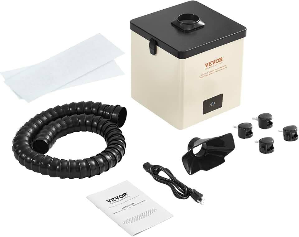 VEVOR Lötrauchabsaugung 100W Schweißrauchabsauger 240 m³/h Mini Desktop Lötrauchabsorber 5800U/min 3-Stufen-Filter Lötrauch Absaugung für Lötstation Schweißarbeiten