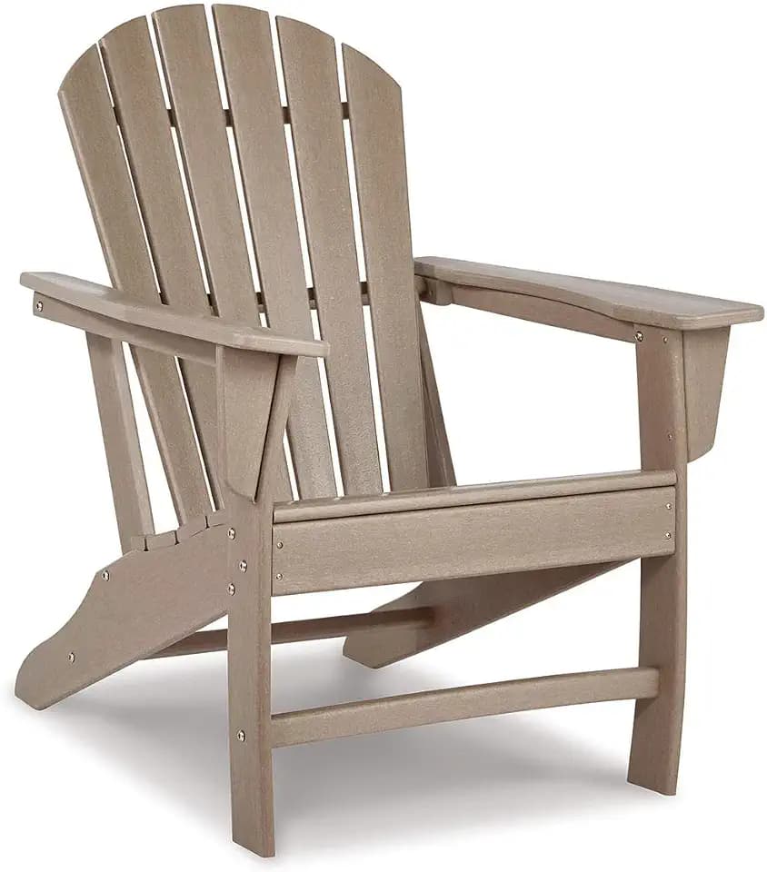 Signature Design by Ashley 1-Piece HDPE Outdoor Adirondack Chair, Driftwood